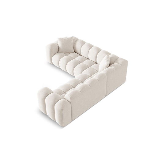 Cosmopolitan Design - Symmetrische hoekbank Treno 3-zits, chenille lichtbeige - 240x240x70cm