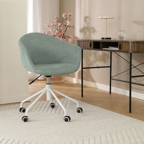 Nolon Nout-Otis Bureaustoel Zacht Groen - Armleuningen - Wit - vtwonen shop