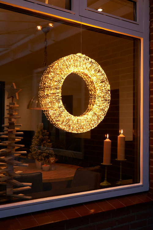 Luca Lighting Lichtkrans met Warm Witte LED Verlichting - Ø60 cm - Zilver - vtwonen shop