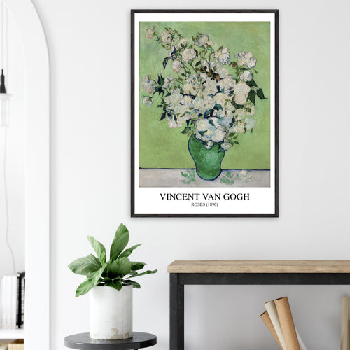 Artfulprints Poster Vincent van Gogh - Roses   - 30x40 cm - Groen
