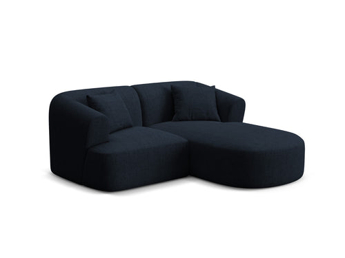 Cosmopolitan Design Modulaire hoekbank rechts Campi 3-zits, structurele stof koningsblauw - 156x180x70cm