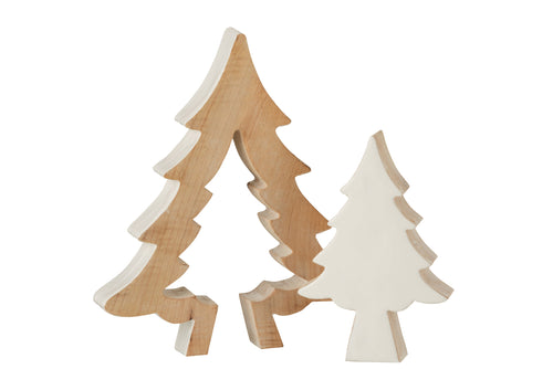 J-Line decoratie Kerstboom Puzzle - hout - wit - large - vtwonen shop