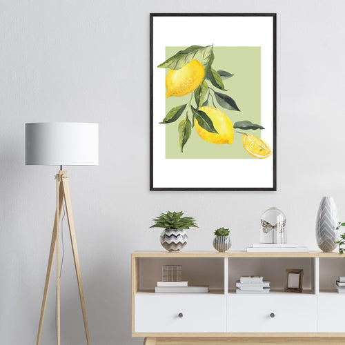 Artfulprints Poster met Lijst Fruits - Lemon tree symphony   - 30x40 cm - Groen