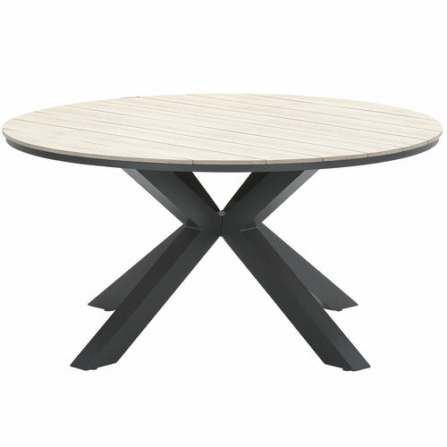 Edison tafel - rond - Ø148 cm - carbon black - light teak Vironwood