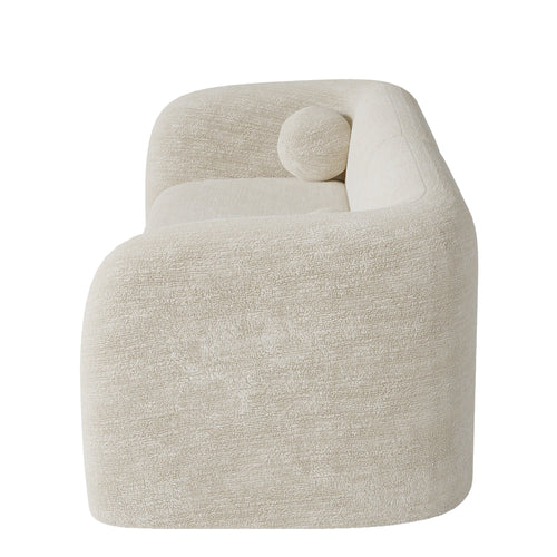 Sia Home - Rechte bank NOLA - Fluweel met patroon - Crème - 226cm - vtwonen shop