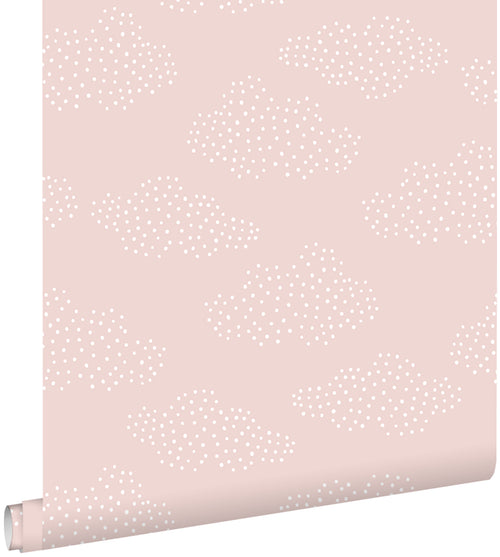 ESTAhome behang wolkjes zacht roze - 50 x 900 cm - 139516