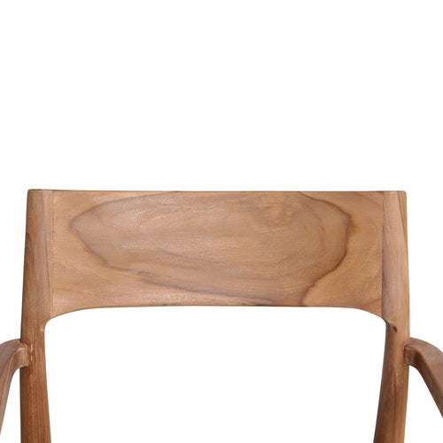 Raw materials eetkamerstoel Freya - zwart - teakhout & leer - 54x45x80 cm - vtwonen shop