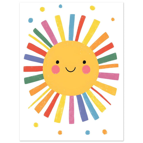 Artfulprints  Vrolijke zon   poster 30x40 cm - vtwonen shop