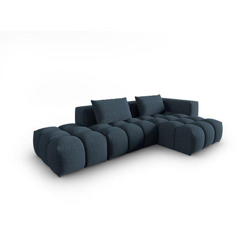 Cosmopolitan Design - Modulaire hoekbank rechts Verona 4-zits, structurele stof donkerblauw - 145x265x70cm