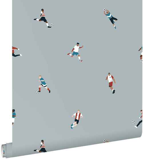 ESTAhome behang voetbalspelers lichtblauw - 50 x 900 cm - 131280 - vtwonen shop