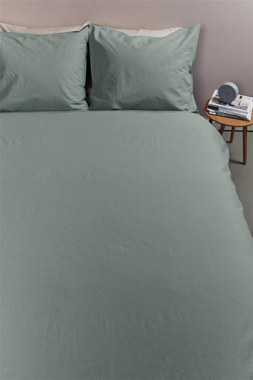 Ambiante Cotton Uni dekbedovertrek - Effen - Tweepersoons - 200x200/220 cm - Groen