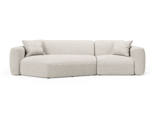 Cosmopolitan Design Modulaire hoekbank links Strino 3-zits, structurele stof beige - 136x308x78cm