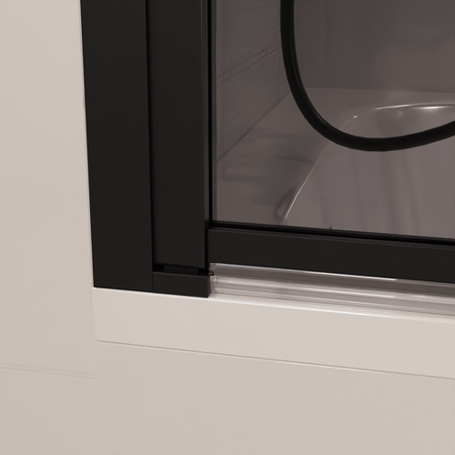 LOMAZOO badwand Salvador - draaibaar - anti kalk nano coating - rookglas - zwart - 80 x 140 cm