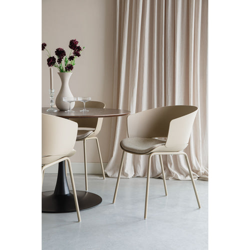 Housecraft Living Jessica Eetkamerstoelen Armleuning Beige - Set van 4