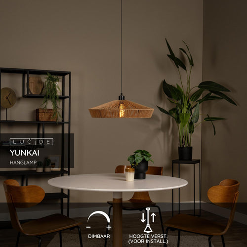 Lucide hanglamp YUNKAI - 1xE27 - Naturel - vtwonen shop