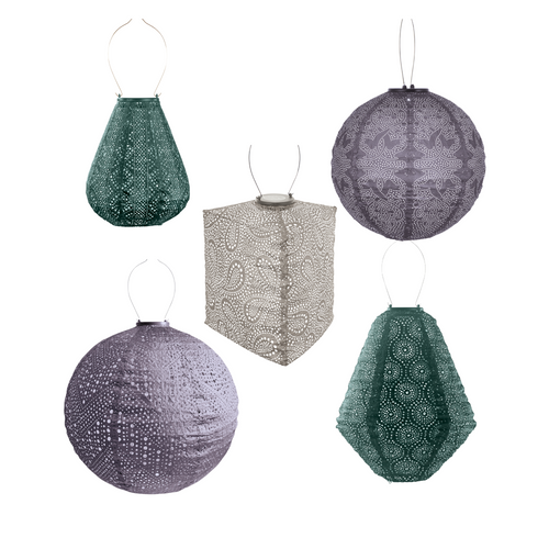 Lumiz solar lampion - bologna set - 5 stuks - vtwonen shop