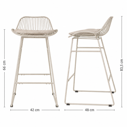 Nolon Pleun Metalen Barkruk Grijsbeige