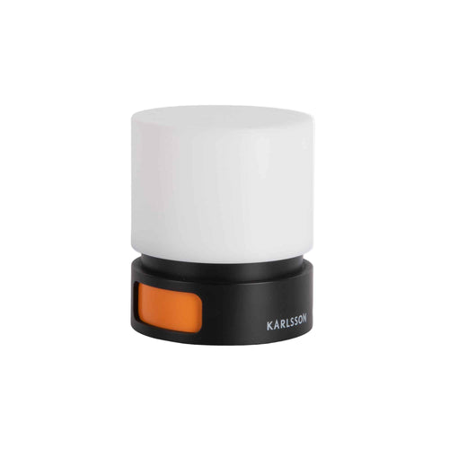 Karlsson wekker Pillar - zwart - Ø8.2cm