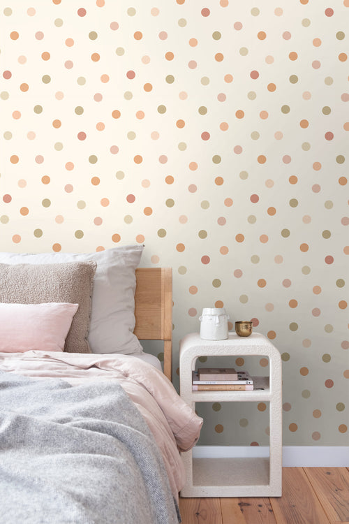 ESTAhome behang stip beige en meerkleurig - 50 x 900 cm - 131626