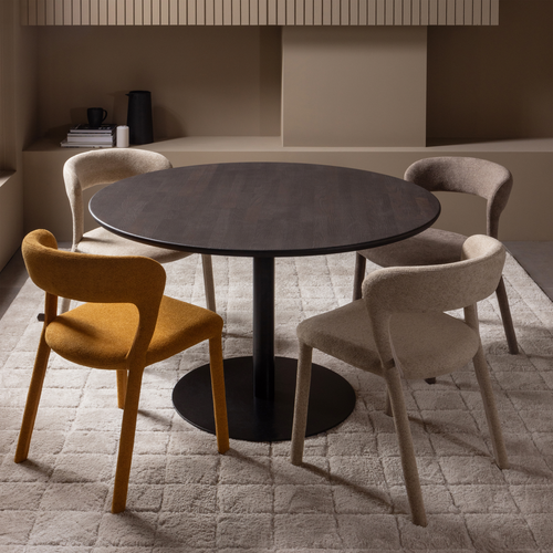 WOOOD eettafel rond vingerlas Tablo - Eiken - Mystic Brown - Ø120