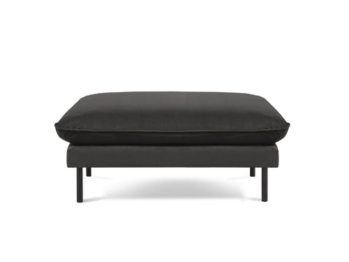 Cosmopolitan Design Poef Vienna flueel, donkergrijs - 73x93x43cm