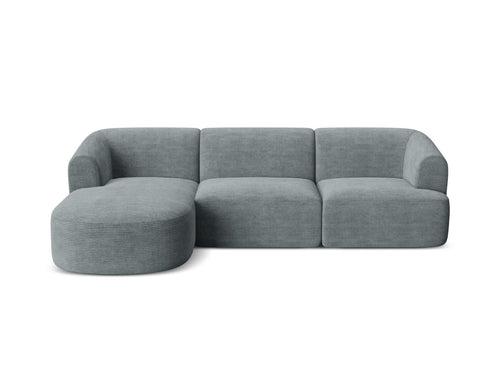 Cosmopolitan Design Modulaire hoekbank links Campi 4-zits, ribfluwelen donkergrijs - 156x256x70cm