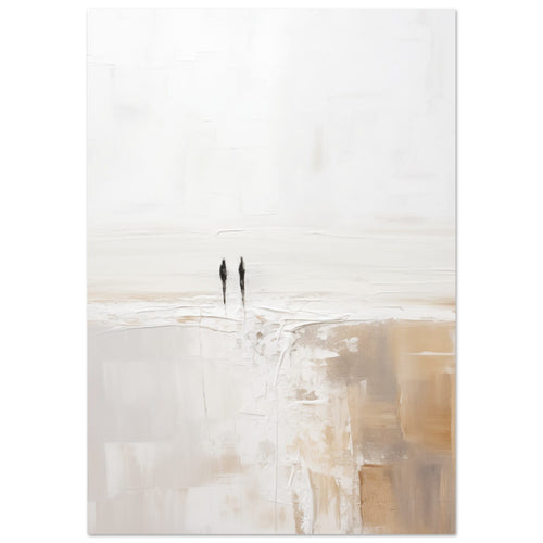 Artfulprints Poster met Lijst Abstract - Silhouettes 2   - 30x40 cm - Wit