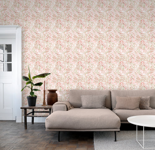 ESTAhome behang veldbloemen vergrijsd groen en roze - 50 x 900 cm - 131348 - vtwonen shop