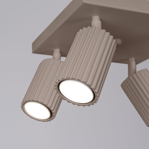 Sollux Lighting Plafondlamp KARBON 4 taupe - 25x25x16,5cm