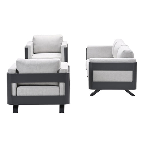 Garden Impressions loungeset Medellin 5-delig – carbon black - Valley sand
