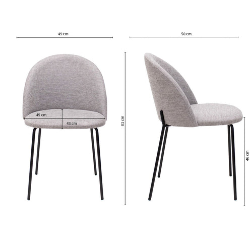 Kick eetkamerstoel Noa - Grijs