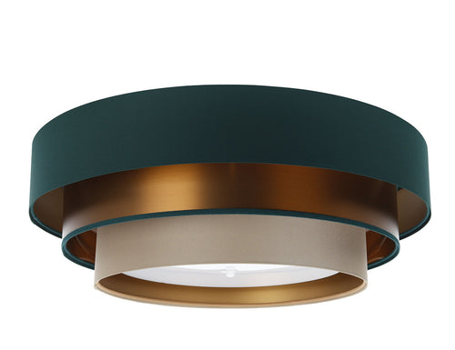 bpskoncept Plafondlamp Triniti - flessengroen satijn - koper - Ø 60 cm