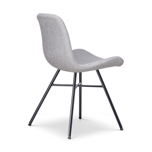 Nolon Noa-Fé Eetkamerstoelen Set van 2 - Lichtgrijs - Zwarte Poten