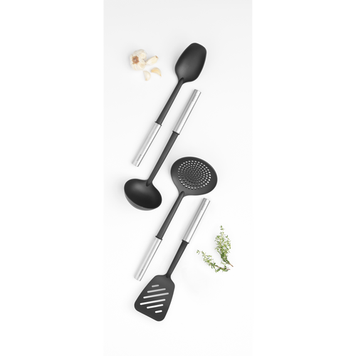 Brabantia Profile Kookgerei-set, 4-delig, soeplepel, opscheplepel, bakspaan, schuimspaan, met anti-aanbaklaag - Matt Steel