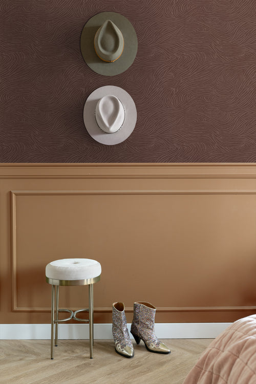 ESTAhome behang 3d golvende lijnen mauve paars - 50 x 900 cm - 131369 - vtwonen shop