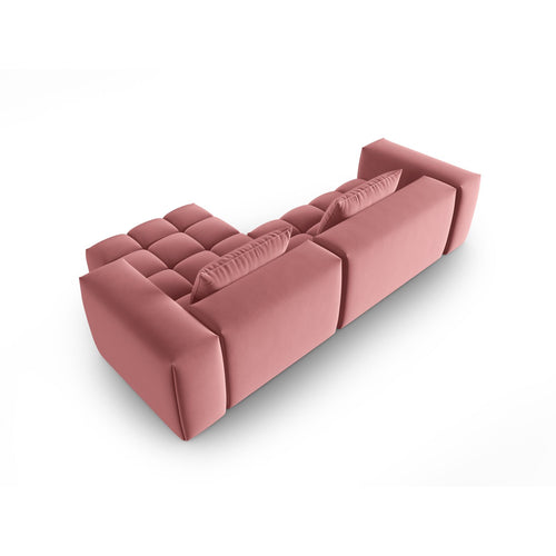 Cosmopolitan Design - Modulaire hoekbank rechts Verona 3-zits, flueel flamingo - 145x260x70cm