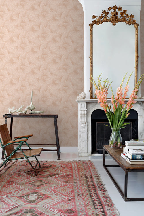 ESTAhome behang 3D-motief bladeren oudroze - 53 cm x 10.05 m - 131397