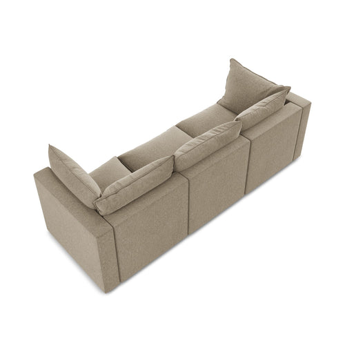 LaMiaSofa 3-zits bank Ravenna - velours - beige - 255x90x77