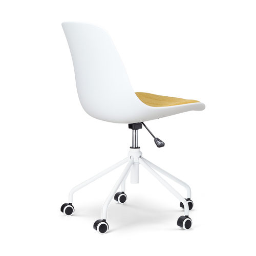 Nolon Nout-Liv Bureaustoel Wit - Okergeel Kussen - Wit Onderstel - vtwonen shop