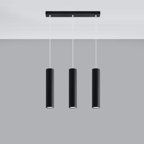 Sollux Lighting Hanglamp LAGOS 3L zwart - 45x6x90cm