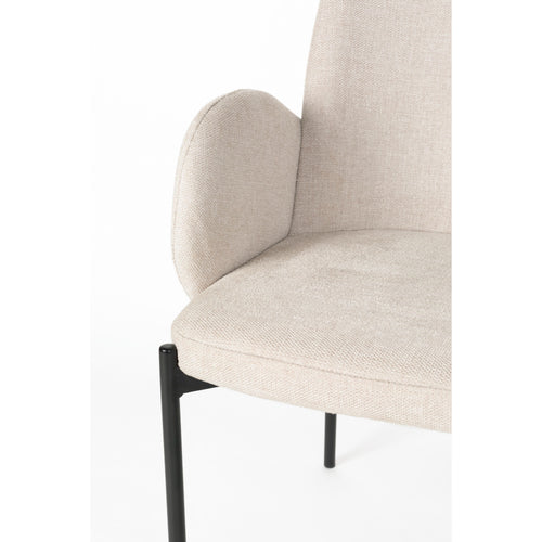 Housecraft Living Tjarda Eetkamerstoelen met armleuning Taupe - Set van 2 - vtwonen shop