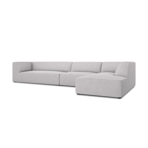 Cosmopolitan Design - Modulaire hoekbank rechts Siena 5-zits, structurele stof lichtgrijs - 180x366x69cm