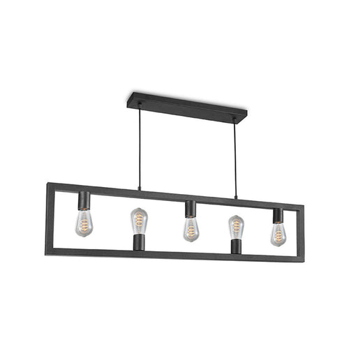 LABEL51 Hanglamp Quadrato - Zwart Metaal - 135x10x130cm - vtwonen shop