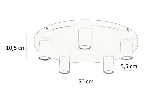 Ylumen plafondlamp Tag - 5 lichts - 50  x 10.5   cm - zwart - vtwonen shop