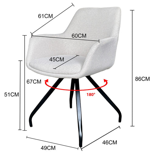 Livingfurn eetkamerstoel Duke Sand - beige - 1 stuk - vtwonen shop