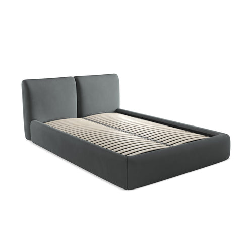LaMiaSofa Bed met opbergruimte Milano - chenille stof - grafiet - 160x228x82