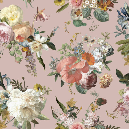 ESTAhome behang vintage bloemen oudroze - 53 cm x 10.05 m - 139367