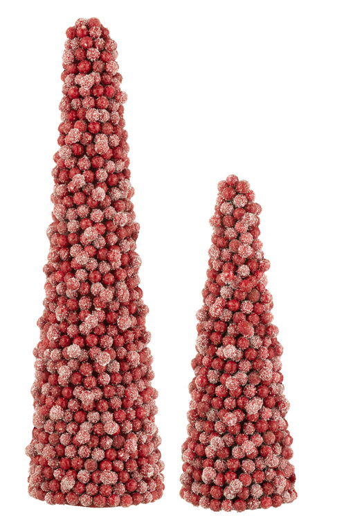 J-Line decoratie Kegel Bessen - kunststof - rood - large - vtwonen shop