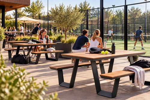 MaximaVida aluminium picknicktafel Bermuda 200 cm zwart