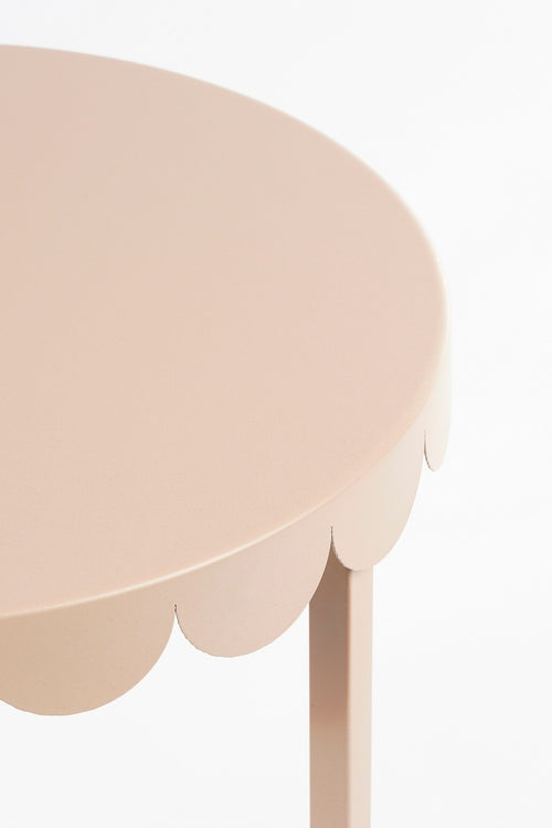 Mica Decorations Lara Bijzettafel - Set van 2 - H51 x Ø40 cm - Metaal - Lichtroze